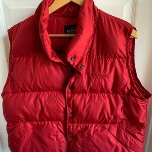 LL Bean Womens Red Down Vest